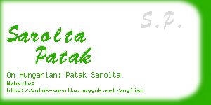 sarolta patak business card